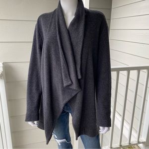 J. CREW Drapey Dark Grey Open Cardigan